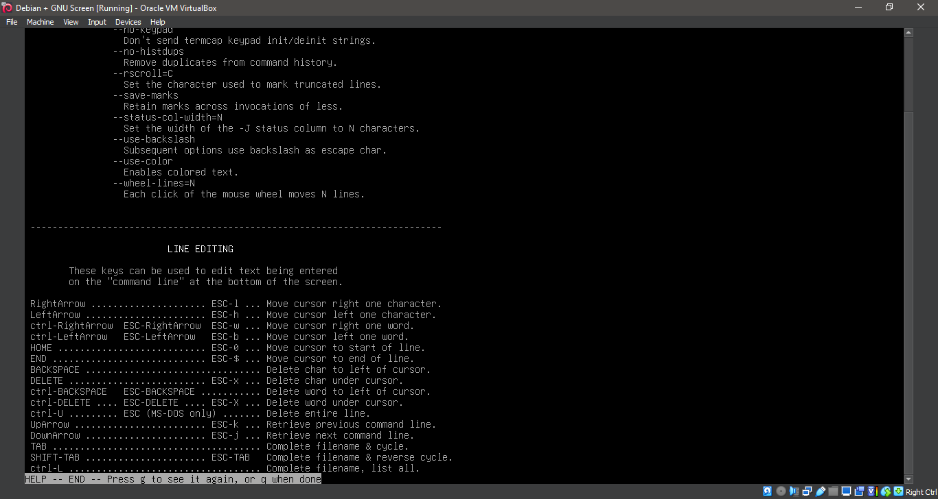 Running 'man screen'
